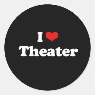 Sticker Rond I Love Théâtre Tshirt