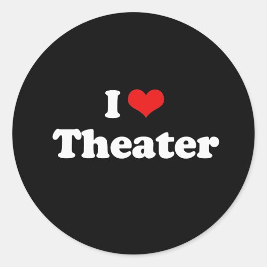 Sticker Rond I Love Théâtre Tshirt (Devant)