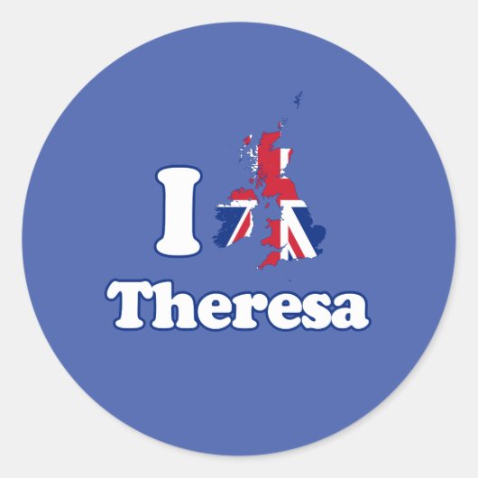 Sticker Rond I Love Theresa - GBR -- - (Devant)