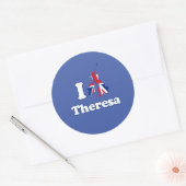 Sticker Rond I Love Theresa - GBR -- - (Enveloppe)