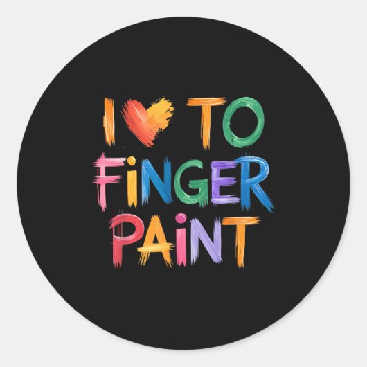 Sticker Rond I Love To Finger Paint I'm Paint Couple Valentine (Devant)