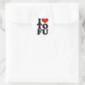 Sticker Rond I Love Tofu Funny Vegan humour (Sac)