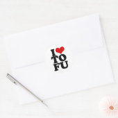Sticker Rond I Love Tofu Funny Vegan humour (Enveloppe)