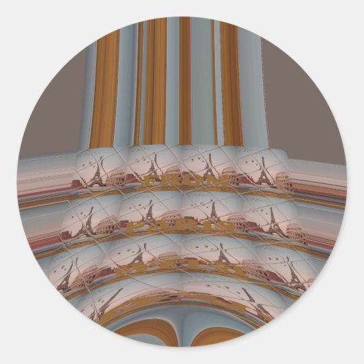 Sticker Rond I Love Tour Eiffel Paris Avec amour bleu ciel colo (Devant)