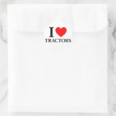 Sticker Rond I Love Tracteurs (Sac)