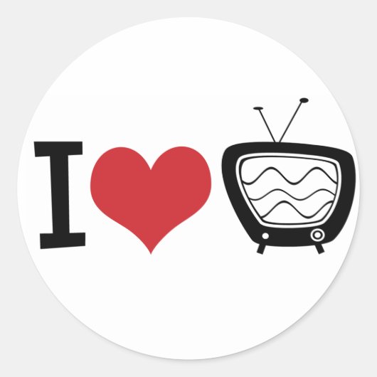Sticker Rond I Love TV (Devant)