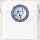 STICKER ROND I LOVE USA/EEUU FLAG/STARS/FLAG BY MASANSER PIXEL (Sac)