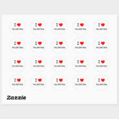 Sticker Rond I Love Valentina (Feuille)