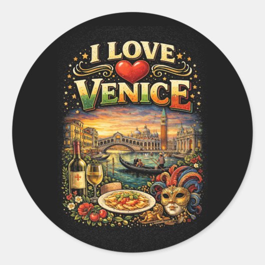 Sticker Rond I Love Venice (Devant)