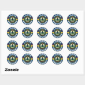 Sticker Rond I Love Vermont State Flag and Map (Feuille)