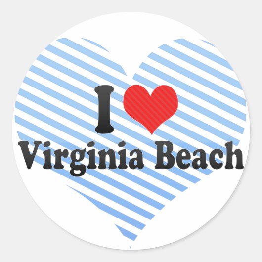 Sticker Rond I Love Virginia Beach (Devant)