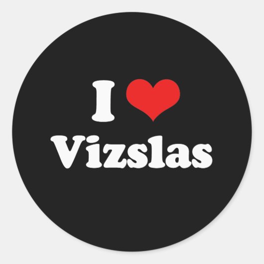 Sticker Rond I Love Vizslas (Devant)