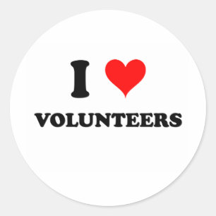 Sticker Rond I Love Volunteers