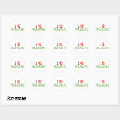 Sticker Rond I Love Wasabi (Feuille)