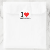 Sticker Rond I Love Water Sports (Sac)