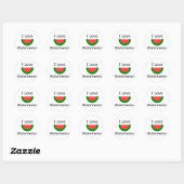 Sticker Rond I Love Watermelon (Feuille)