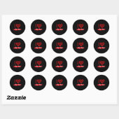 Sticker Rond I Love West Int I Heart West Int (Feuille)
