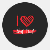 Sticker Rond I Love West Int I Heart West Int (Devant)