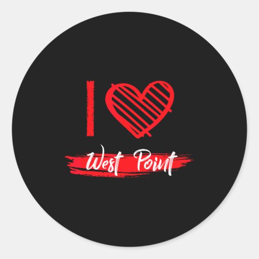 Sticker Rond I Love West Int I Heart West Int (Devant)