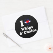 Sticker Rond I Love Whips and Chains - (Enveloppe)