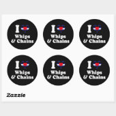 Sticker Rond I Love Whips and Chains - (Feuille)