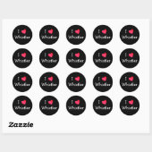 Sticker Rond I Love Whistler (Feuille)