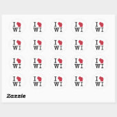 Sticker Rond I Love Wisconsin (Feuille)