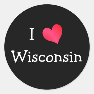 Sticker Rond I Love Wisconsin
