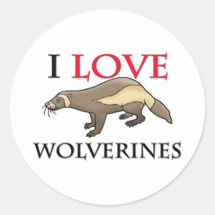 Sticker Rond I Love Wolverines