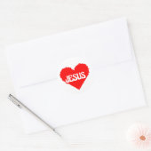 Sticker Rond I love you Jesus pixel art (Enveloppe)