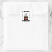Sticker Rond I Luv My Oilman, Stick de champ d'huile, Huile, Ri (Sac)