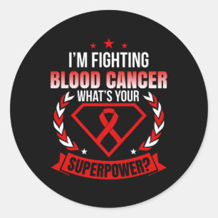 Sticker Rond I’m A Fighter Blood Cancer Ribbon Sensibilisation