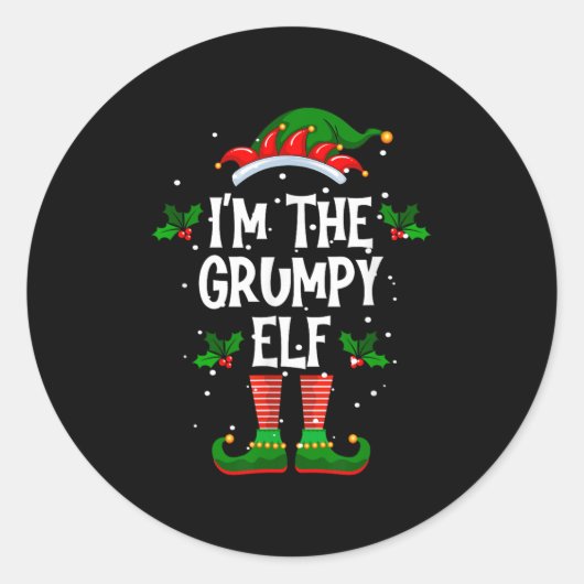 Sticker Rond I’m The Mpy Elf Christmas Xmas Pajama Pj Men Women (Devant)