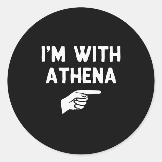 Sticker Rond I’m With Athena Funny Halloween Matching Costume (Devant)