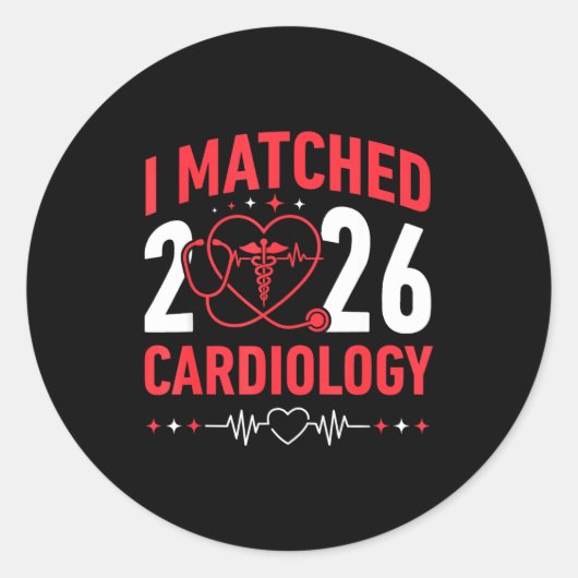 Sticker Rond I Matched Cardiology Match Day 2026 Residency Resi (Devant)