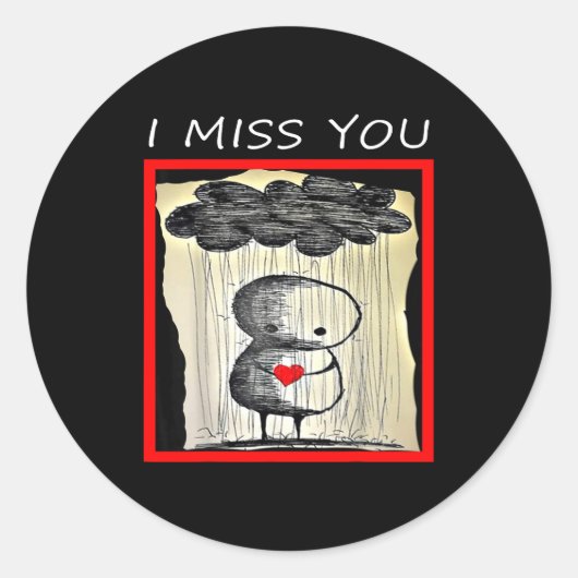 Sticker Rond I Miss You Valentine’s Day  (Devant)