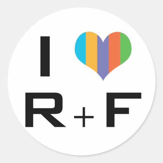 Sticker Rond I R love+F (Devant)