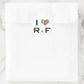 Sticker Rond I R love+F (Sac)