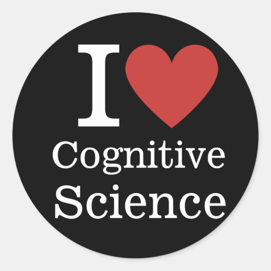 Sticker Rond I ❤️ Sciences cognitives pour les étudiants / Facu (Devant)