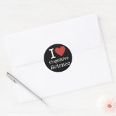 Sticker Rond I ❤️ Sciences cognitives pour les étudiants / Facu (Enveloppe)