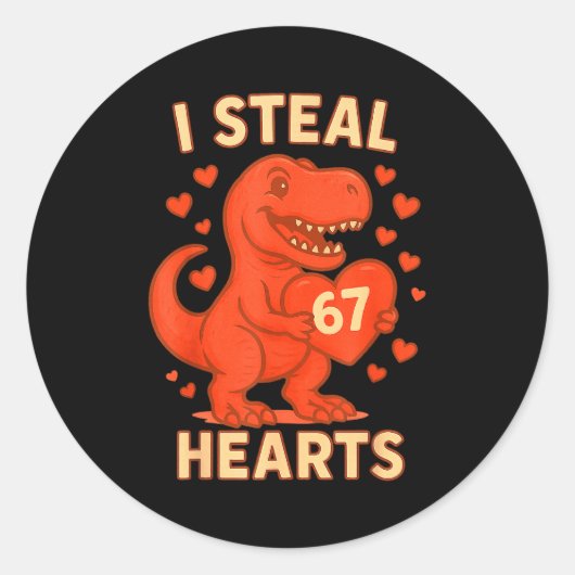 Sticker Rond I Steal 67 Hearts Valentine’s Day 67 Meme 6 7  (Devant)