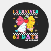 Sticker Rond I Survived 67 Day Of School Notebook Teachers And (Devant)