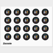Sticker Rond I Survived 67 Days Of School Funny 67 Meme Teacher (Feuille)