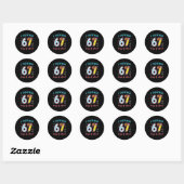 Sticker Rond I Survived 67 Days Of School Funny 67 Meme Teacher (Feuille)
