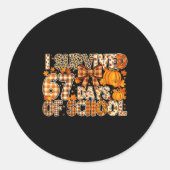 Sticker Rond I Survived 67 Days Of School Funny Meme Fall Desig (Devant)