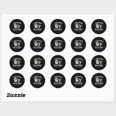 Sticker Rond I Survived 67 Days Of School Funny Six Seven Princ (Feuille)
