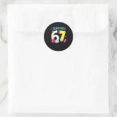 Sticker Rond I Survived 67 Days Of School Six Seven Meme Teache (Sac)