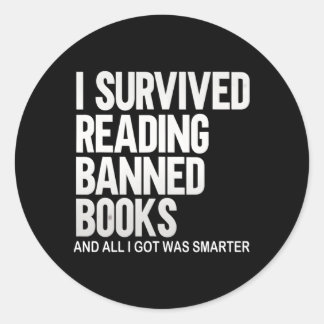 Sticker Rond I Survived Lecture Interdite Livres Livre Bookahol