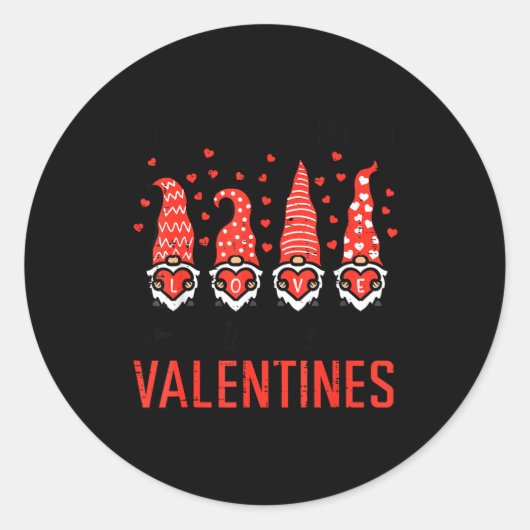 Sticker Rond I Teach Cutest Little Valentines Gnomes Love Teach (Devant)