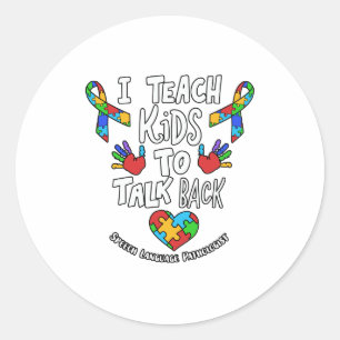 Sticker Rond I Teach Kids To Talk Back Speech Language